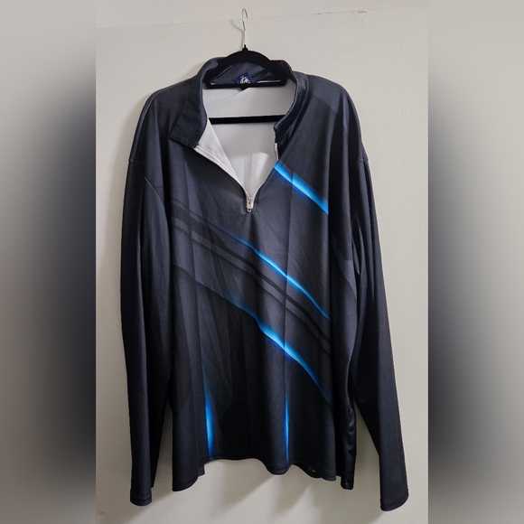 Black and Blue Zip-Up Pullover - Picture 1 of 5